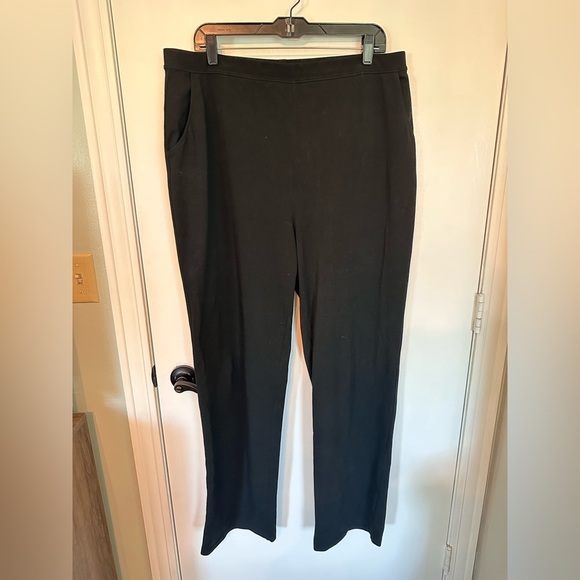 Women's LL Bean Black Stretchy Straight-Leg pants pockets size XL Tall #1817 - Picture 1 of 5